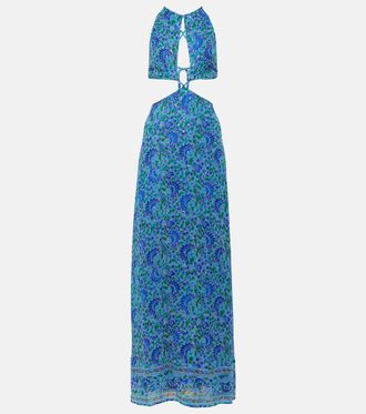 Rixo Lenny printed cutout maxi dress