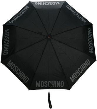 Moschino logo-print compact umbrella - unisex - Polyester - One Size - Black