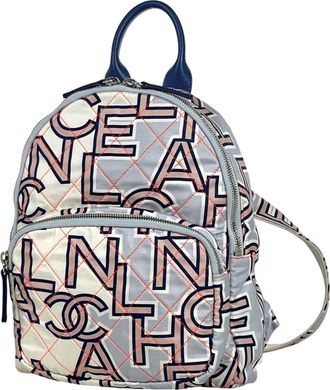 Chanel Matelasse Blue Nylon Leather Backpack (Pre-Owned)