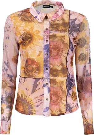 Desigual Camisa Estampada de Manga Larga - Blouses & Shirts - Mujer - Rosa - XL