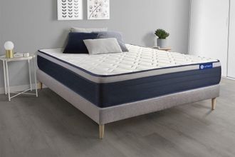 Actisom Somier gris + colch&oacute;n con espuma viscoel&aacute;stica 120 x 195