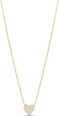 SHYMI Mini Pav&eacute; Heart Pendant Necklace in Gold/White at Nordstrom