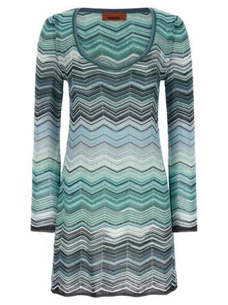 Missoni Green Chevron lam dress