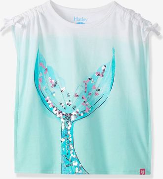 Hatley Top mit geraffter Schulter M&auml;dchen Hatley eisblau