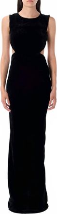 Rick Owens Abito Open Back Gown In Black