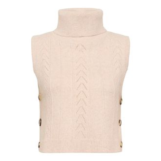 Cream Gebreide kleding - Dames - Truien - Beige - Maat: S/M
