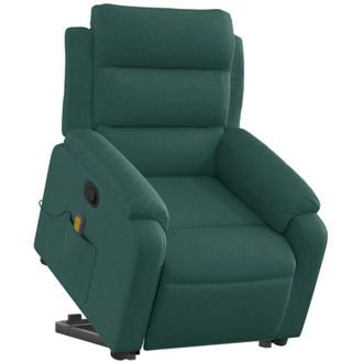 vidaXL Vidaxl - Silla De Masaje Reclinable De Pie De Tela Verde Oscura