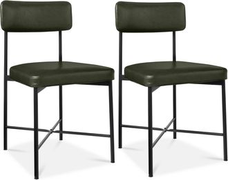 Best Choice Products Faux Leather Dining Chair Set of 2, Standard Height w/ Metal Frame