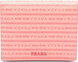 Prada Pink Red Color Leather Wallet (Bi-Fold) (Pre-Owned)