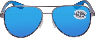 Costa PELI Blue Mirror Polarized Glass Pilot Unisex Sunglasses 6S4002 400211 57
