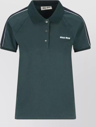 Miu Miu two tone cotton polo shirt