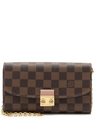 Louis Vuitton Brown Damier Ebene Croisette Chain Wallet (Authentic Pre-Loved)