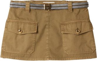 Miu Miu Minigonna in cotone tinto in capo - Verde