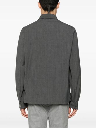 Herno Womens Interlock-Weave Shirt Jacket Gray Ss25 M
