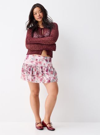 Twik Womens Patterned chiffon miniskirt