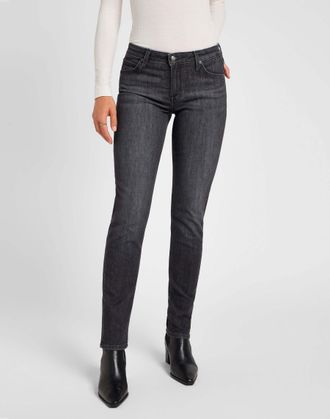 Lee Slim-fit-Jeans LEE Lee Jeans Elly, Damen, Gr. 25, L&auml;nge 31, schwarz, Obermaterial: 79% Baumwolle CO. 15% Lyocell CLY. 4% Elastomultiester ELE. 2% Elas