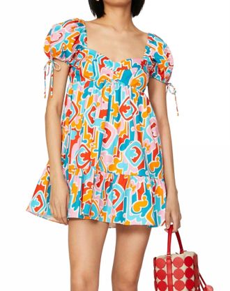 Amanda Uprichard Sicily Babydoll Mini Dress In Miami Print