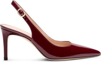 Stuart Weitzman Power Slingback Pump 75 - Dames - Schoenen - Rood - Maat: 38 1/2 EU Leer