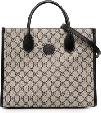 Gucci 2016-2025 Small GG Supreme Interlocking G Tote satchel - women - Fabric - One Size - Brown
