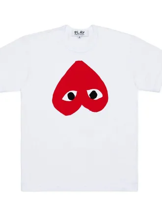 Comme Des Gar&ccedil;ons Heart-Print Appliqu&eacute; T-Shirt - White