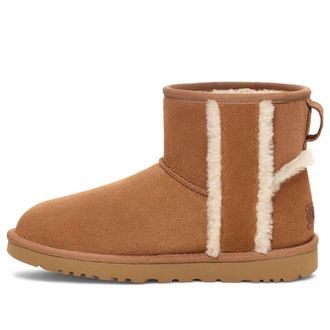 UGG (WMNS) UGG Classic Mini Shearling Logo Chestnut 1153473-CHE