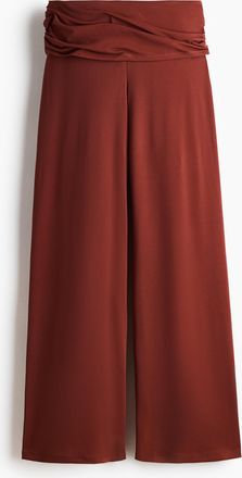 H&M Drapierte Feinstrickhose - Rostrot