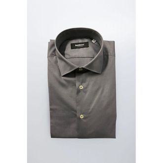 Baldinini Gray Cotton Men Mens Shirt