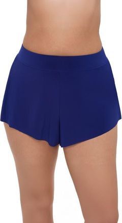 Trimshaper Mid-Rise Drape Control Swim Short in Ink at Nordstrom, Size 16