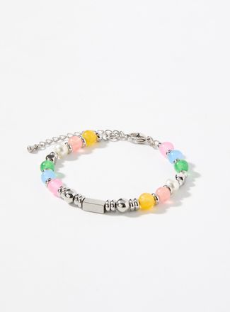 Le 31 Mens Metallic and coloured bead bracelet