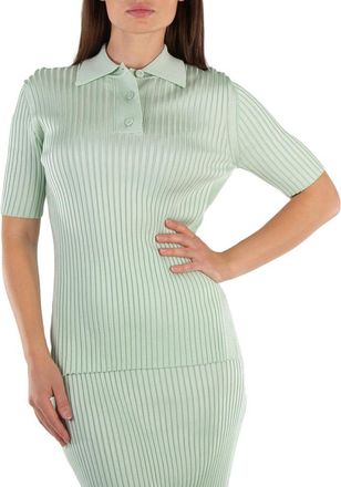 Jil Sander Ladies Apple Ribbed Knit Polo Shirt, Brand Size 36 (US Size 4)