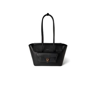 Coccinelle Double Beat Handbag Grained Leather - female - Coccinelle - Shoulder Bags - Black - ONE SIZE - Bags