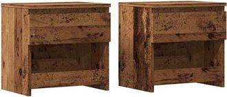 vidaXL Vidaxl - Mesitas de noche 2 uds madera contrachapada madera vieja