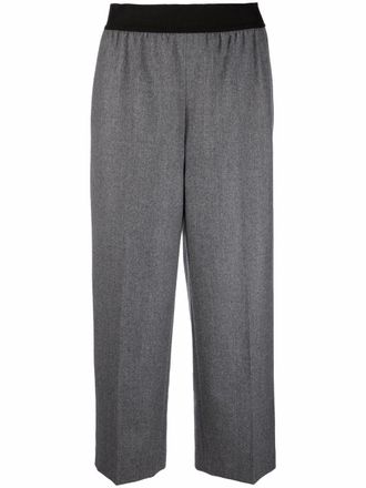 Stella McCartney cropped flannel trousers - women - Recycled Wool - 36 - Grey
