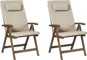 Beliani Silla de jard&iacute;n de madera marr&oacute;n