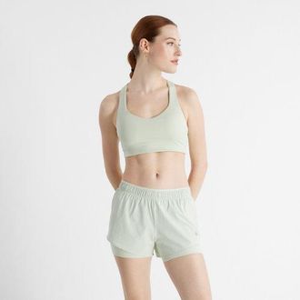 New Balance Donna NB Power X Bra in Verde, Maglia di Poliestere, Taglia L