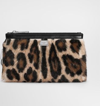 Dolce & Gabbana Leo Kid Leather Necessaire - Man Briefcase And Clutches Multicolor Onesize