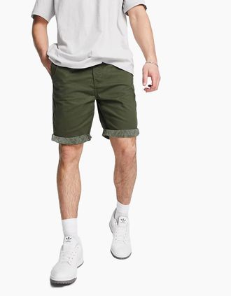 Threadbare Mens THREADBARE Mens Chino Shorts Cotton Knee Length Summer Bermuda Casual Shorts NEW - Green - Size: 30/32