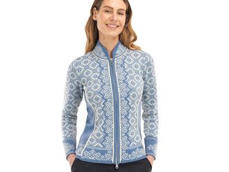 Dale of Norway Christiania Womens Sweater Blue Shadow/Off-White : 2XL (Womens 20-22), Wool