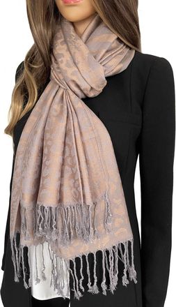The Accessory Co. Women Leopard Print Shawl Scarf - Pashmina Wrap, Large Long Ladies Scarves, Wearable Blanket Scarf, Animal Leopard Print Gifts, womens winter scarfs, 