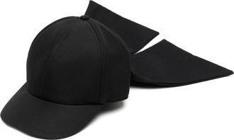 sacai rear bow cap - women - Cotton/Polyester/Polyester - One Size - Black