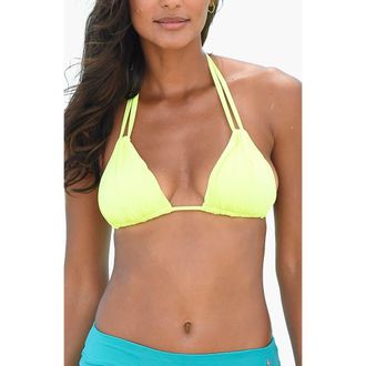 Lascana Womens Strappy Triangle Bikini Top Size 30C/D in Bright Green at Nordstrom