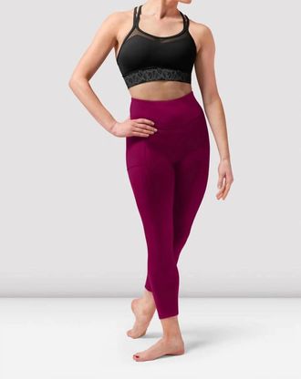 Bloch Tasha Paneled Leggings In Cherry