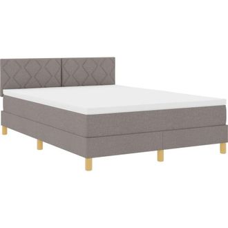vidaXL Vidaxl - Box Spring Bed with Mattress Taupe 160 x 200 cm Fabric