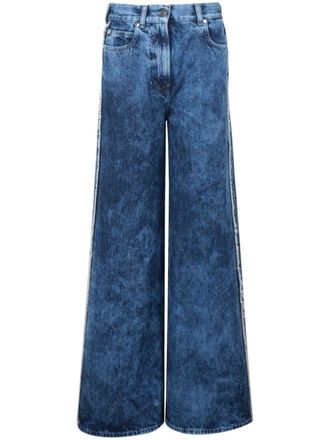 Ports 1961 Jeans met wijde pijpen en katoenen jacquard - Blauw