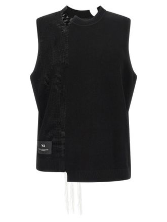Yohji Yamamoto Black Rayon Sleeveless Mens Jacket
