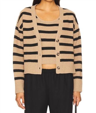 LnA Piper Cardigan Set In Cafe Stripe