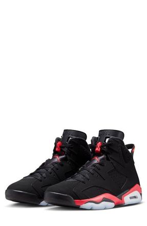 Nike Jordan Air Jordan 6 Retro High Top Sneaker in Black/Light Crimson at Nordstrom, Size 8.5