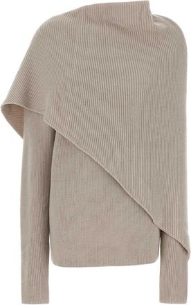 Entire studios Wrap Sweater - Dames - Ronde hals truien - Beige - M/L - Wol - Truien & Vesten