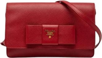 Prada Pre-owned Wallet on Strap - Dames - Vintage Schoudertas - Rood - ONE Size - Leer - Vintage