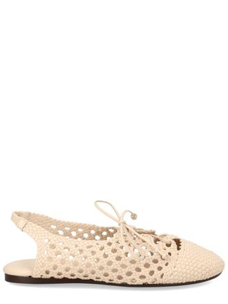 Hereu White Sardana Woven Lambskin Flats